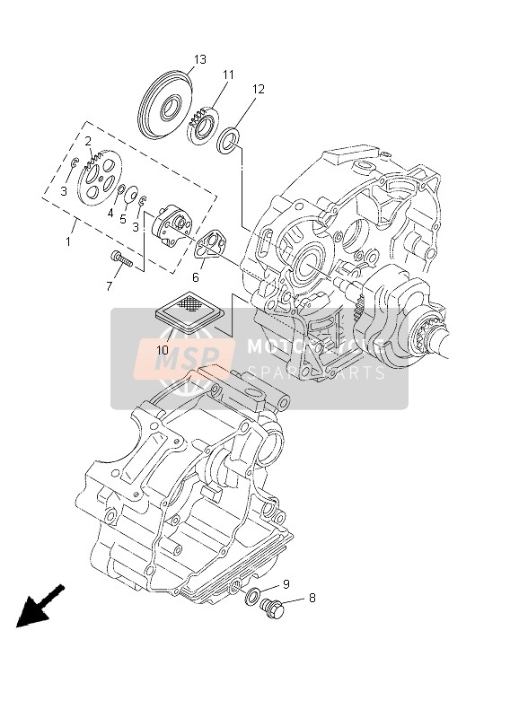 Yamaha XT125R 2005 Bomba de aceite para un 2005 Yamaha XT125R