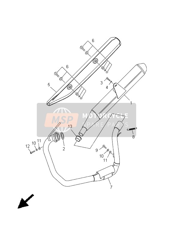 Yamaha XT125R 2005 Exhaust for a 2005 Yamaha XT125R