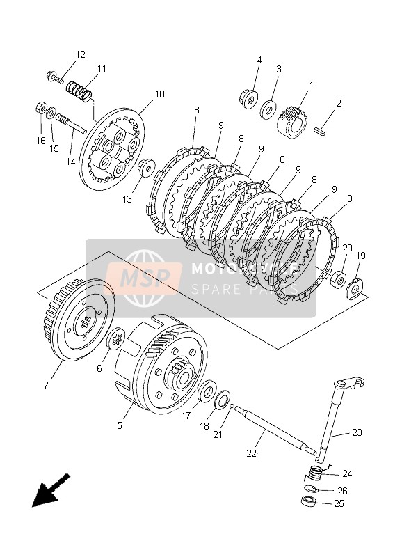 Yamaha XT125R 2005 Embrayage pour un 2005 Yamaha XT125R