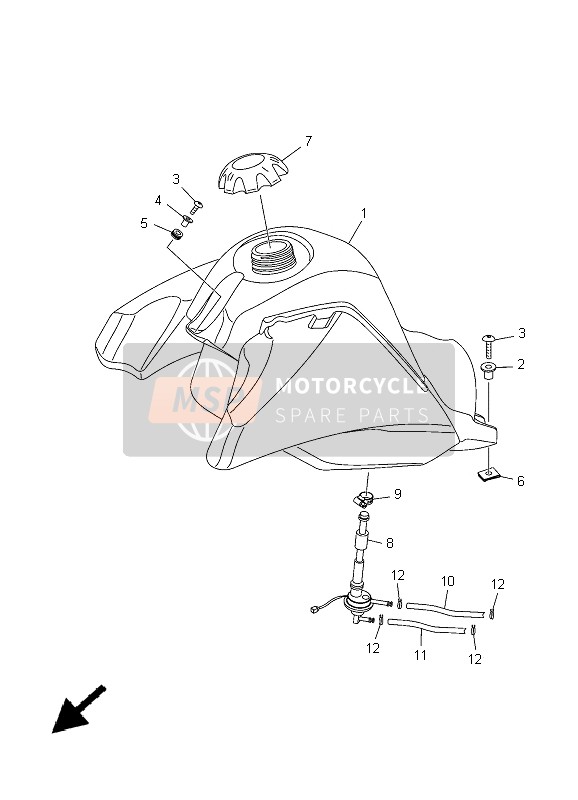 Yamaha XT125R 2005 Réservoir d'essence pour un 2005 Yamaha XT125R