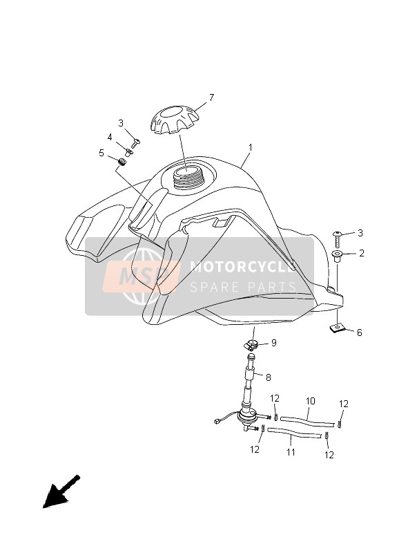 Yamaha XT125X 2005 Réservoir d'essence pour un 2005 Yamaha XT125X