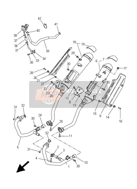 Yamaha XT660R 2005 Échappement pour un 2005 Yamaha XT660R