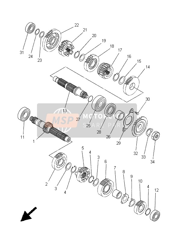 Yamaha XT660R 2005 Transmission for a 2005 Yamaha XT660R