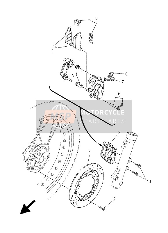 Yamaha XT660R 2005 Pinza freno anteriore per un 2005 Yamaha XT660R