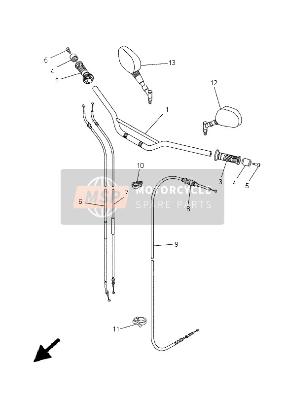 Yamaha XT660R 2005 Steering Handle & Cable for a 2005 Yamaha XT660R