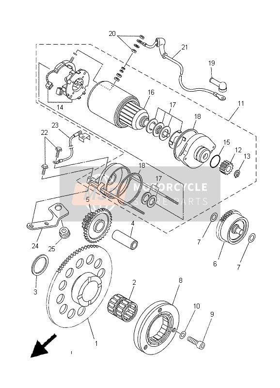 Yamaha XT660X 2005 Starter Clutch for a 2005 Yamaha XT660X