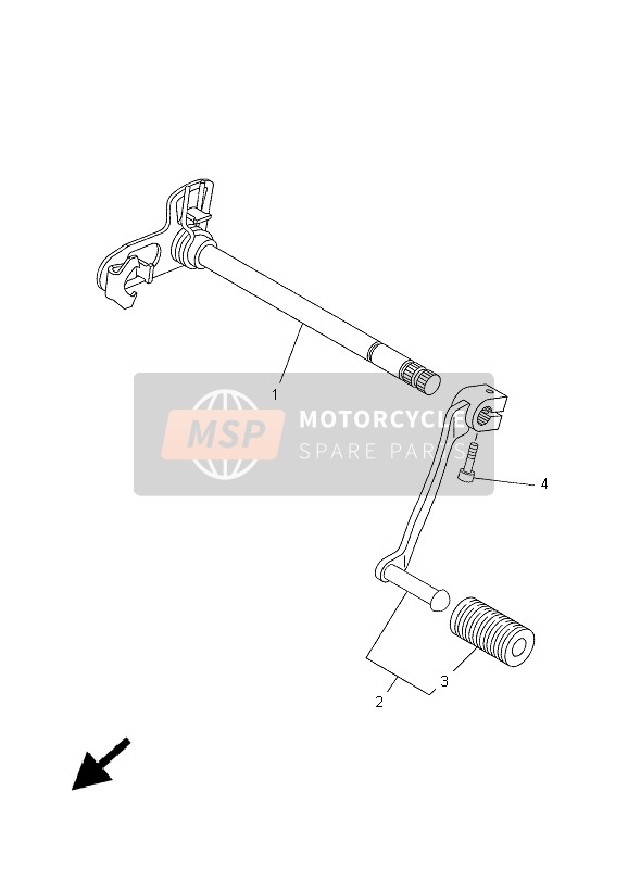 Yamaha XT660X 2005 Arbre de changement de vitesse pour un 2005 Yamaha XT660X