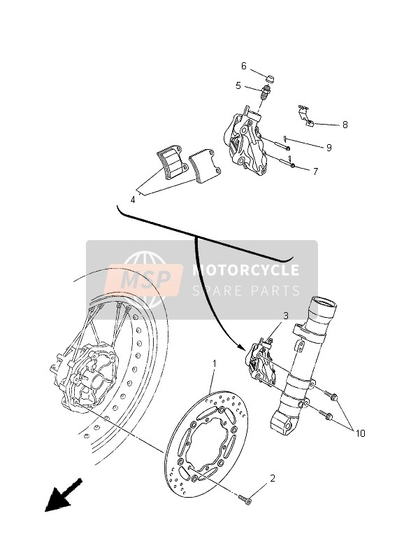 Yamaha XT660X 2005 Front Brake Caliper for a 2005 Yamaha XT660X