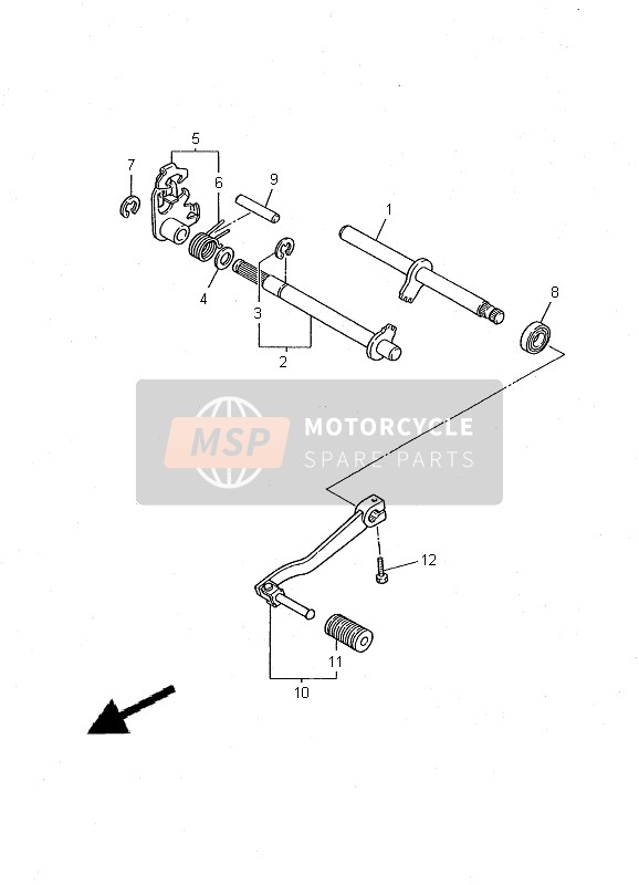 Yamaha XT600E 2000 Shift Shaft for a 2000 Yamaha XT600E