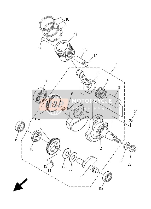 Yamaha YBR125ED 2005 Crankshaft & Piston for a 2005 Yamaha YBR125ED