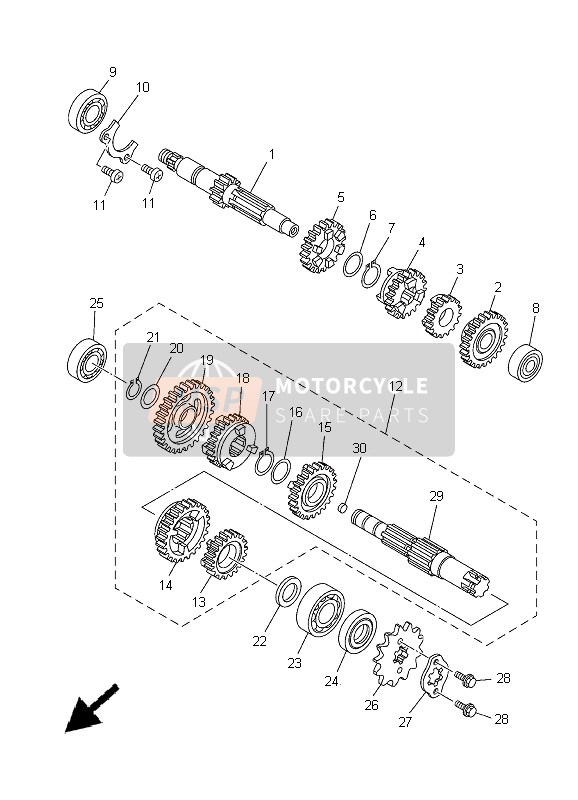 Yamaha YBR125ED 2005 Transmission pour un 2005 Yamaha YBR125ED