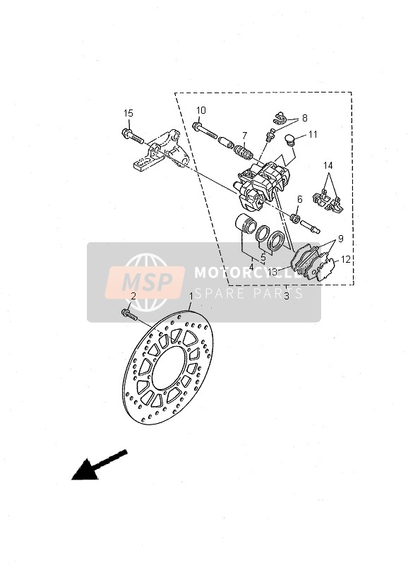 Yamaha XT600E 2000 Rear Brake Caliper for a 2000 Yamaha XT600E