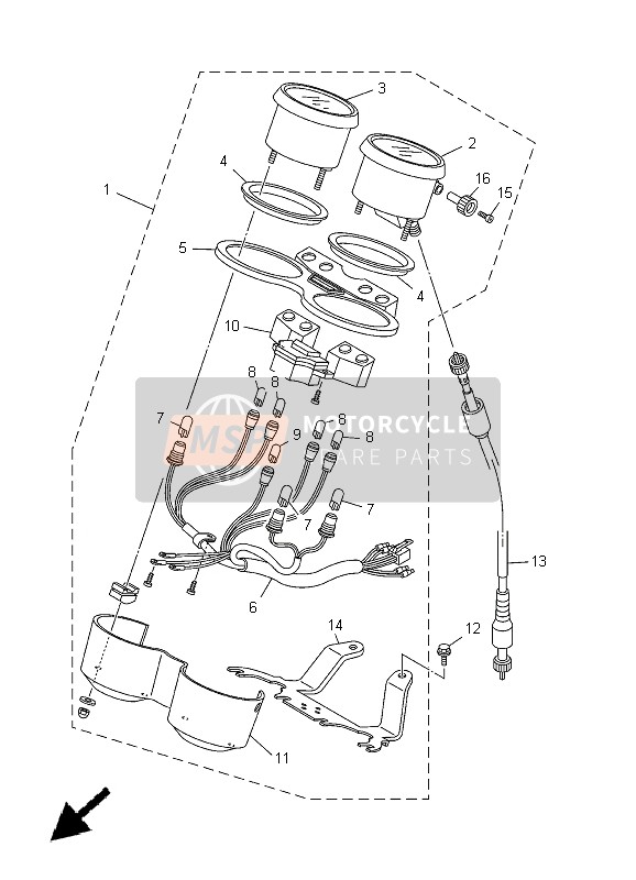 3D9H35500300, Speedometer Cable Assy, Yamaha, 0
