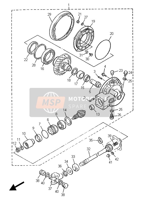 Yamaha XVZ1300 ROYALSTAR 1996 Arbre de transmission pour un 1996 Yamaha XVZ1300 ROYALSTAR