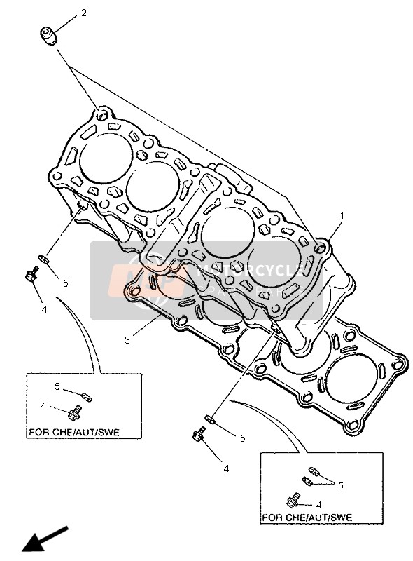 Yamaha YZF600R THUNDERCAT 1996 Cylinder for a 1996 Yamaha YZF600R THUNDERCAT