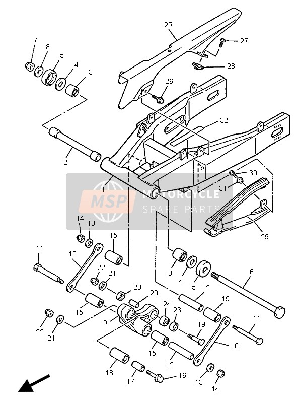 Yamaha YZF600R THUNDERCAT 1996 Rear Arm for a 1996 Yamaha YZF600R THUNDERCAT