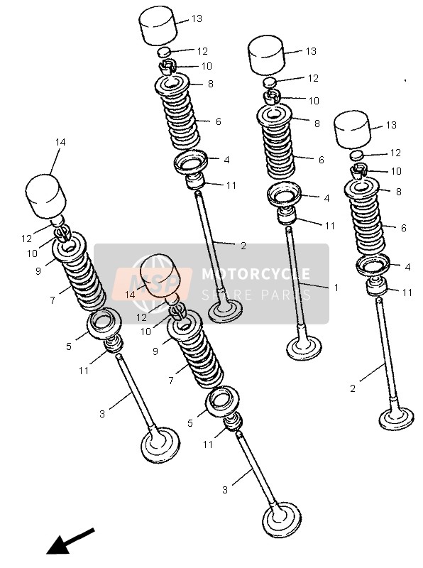 Yamaha YZF750R 1996 Valvola per un 1996 Yamaha YZF750R
