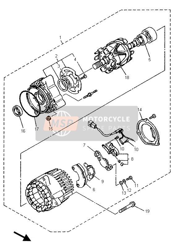 Yamaha YZF750R 1996 Generator for a 1996 Yamaha YZF750R