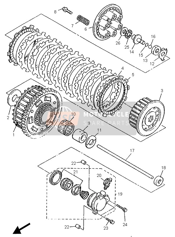 Yamaha YZF750SP 1996 Clutch for a 1996 Yamaha YZF750SP