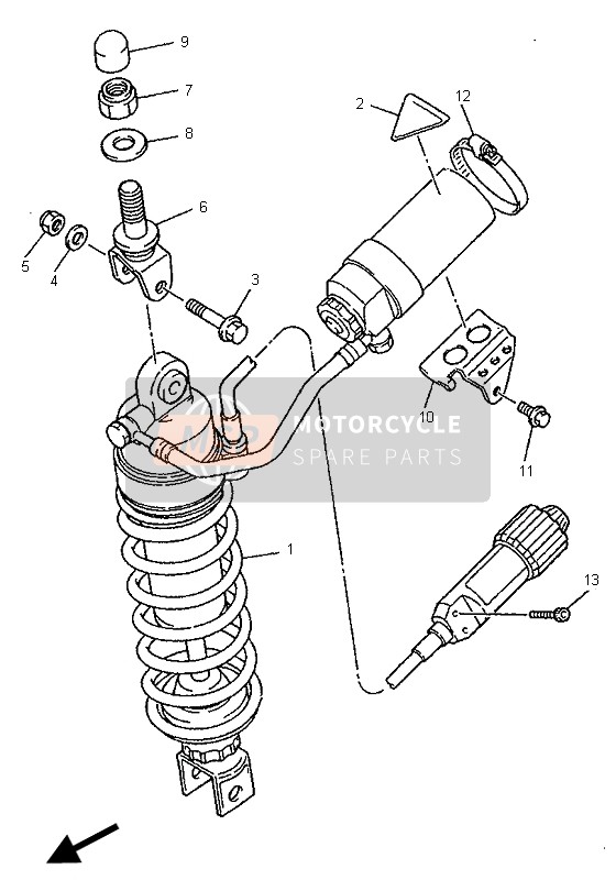 Yamaha YZF750SP 1996 Rear Suspension for a 1996 Yamaha YZF750SP