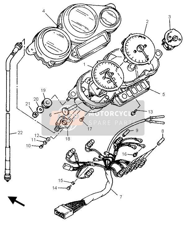 Yamaha YZF750SP 1996 Meter for a 1996 Yamaha YZF750SP