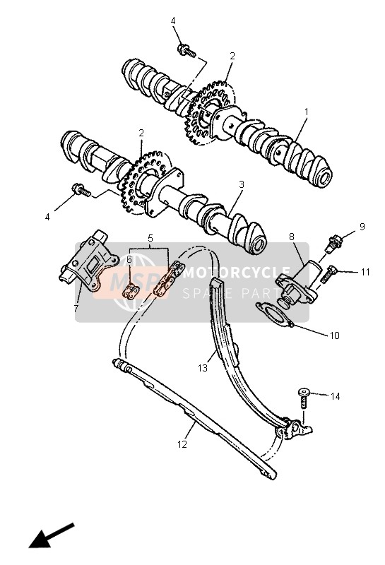 Yamaha YZF1000R THUNDERACE 1996 Camshaft & Chain for a 1996 Yamaha YZF1000R THUNDERACE