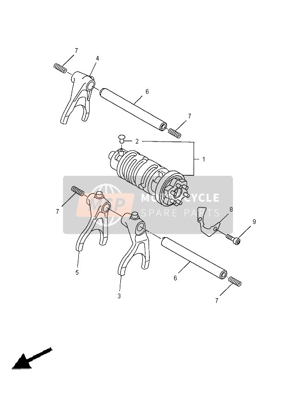 Yamaha YZF-R6 2005 Shift Cam & Fork for a 2005 Yamaha YZF-R6