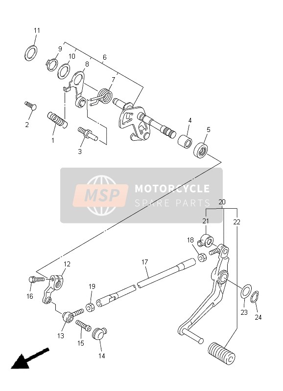 Yamaha YZF-R6 2005 Shift Shaft for a 2005 Yamaha YZF-R6