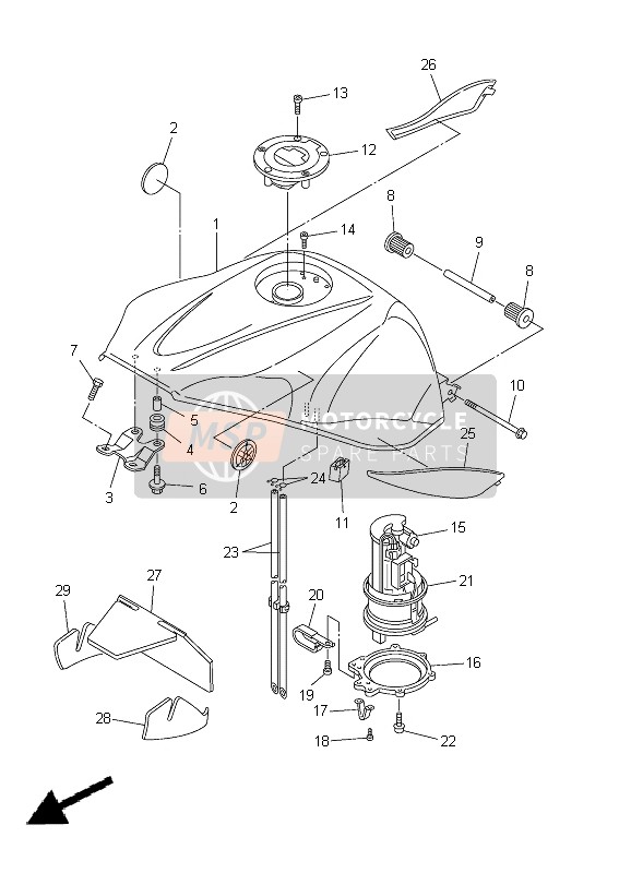 5PW139070400, Fuel Pump Comp., Yamaha, 0