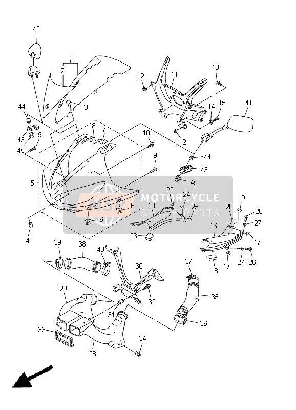 5SL2833002P5, Bovenkuip Assy 1, Yamaha, 0