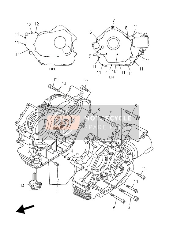 Yamaha BT1100 BULLDOG 2006 Crankcase for a 2006 Yamaha BT1100 BULLDOG