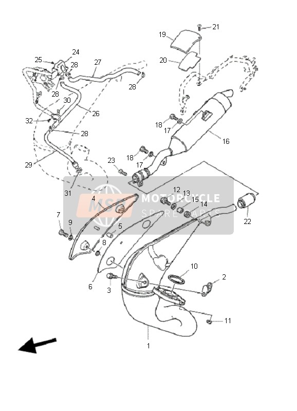 Yamaha DT125RE 2006 Exhaust for a 2006 Yamaha DT125RE