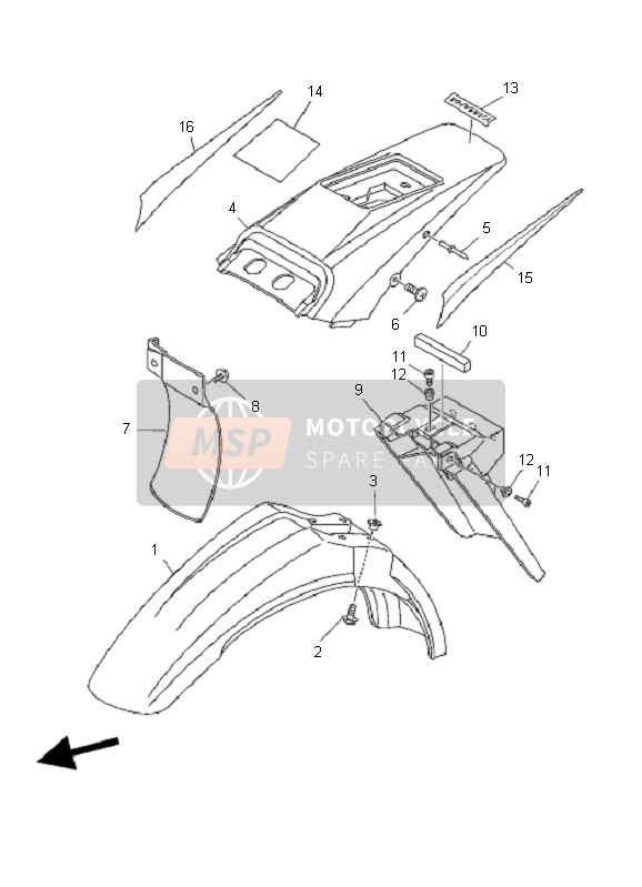 Yamaha DT125RE 2006 Fender for a 2006 Yamaha DT125RE