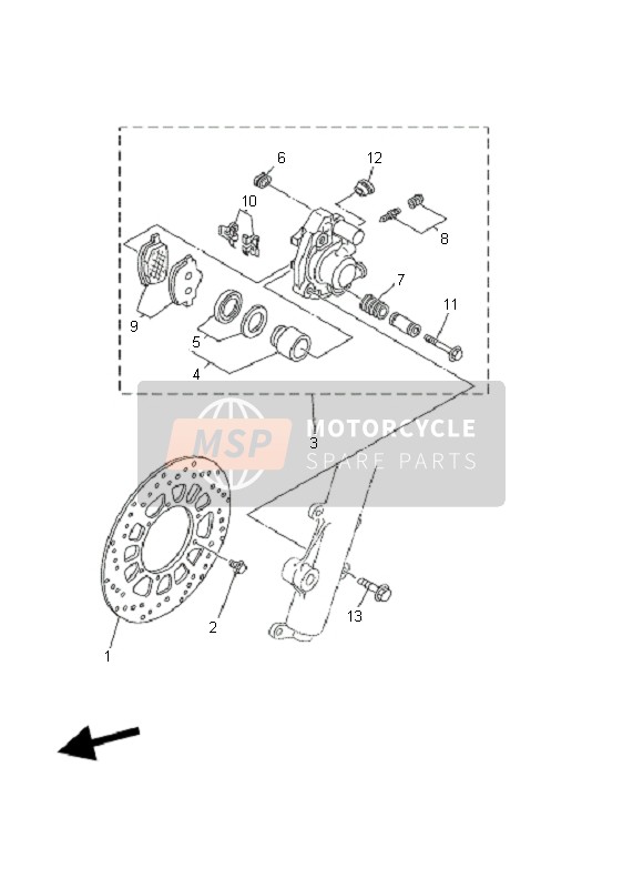 Yamaha DT125RE 2006 Pinza de freno delantero para un 2006 Yamaha DT125RE