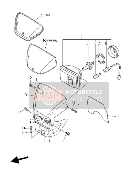 Yamaha DT125RE 2006 Headlight for a 2006 Yamaha DT125RE