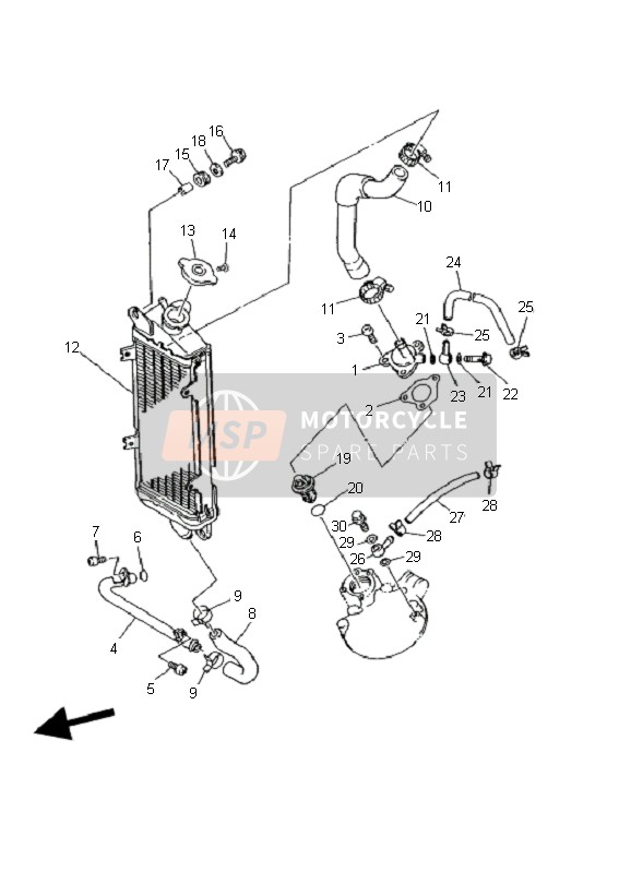 Yamaha DT125X 2006 Radiator & Hose for a 2006 Yamaha DT125X