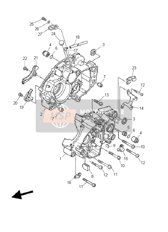 Yamaha DT125X 2006 Crankcase for a 2006 Yamaha DT125X