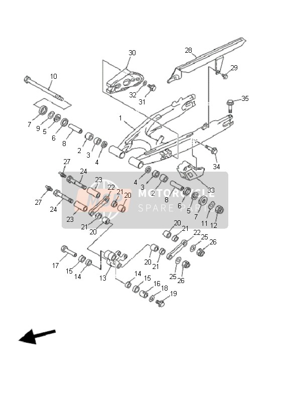 Yamaha DT125X 2006 Rear Arm for a 2006 Yamaha DT125X