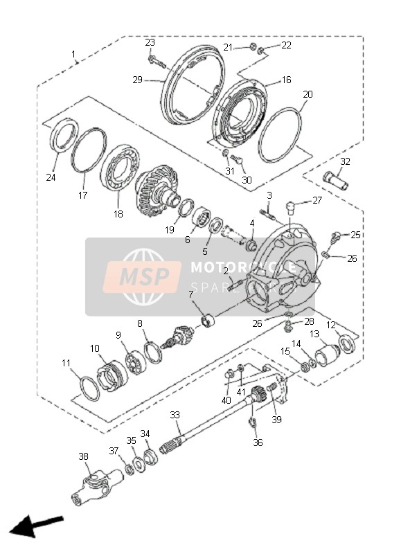 Yamaha FJR1300A 2006 Arbre de transmission pour un 2006 Yamaha FJR1300A