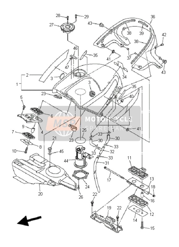 3P6YK24100P1, Serbat.Carb.X.Oro     FJR1300A, Yamaha, 0