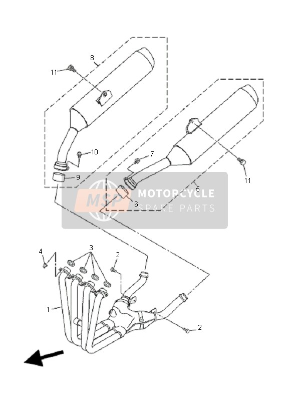 Yamaha FJR1300AS 2006 Exhaust for a 2006 Yamaha FJR1300AS