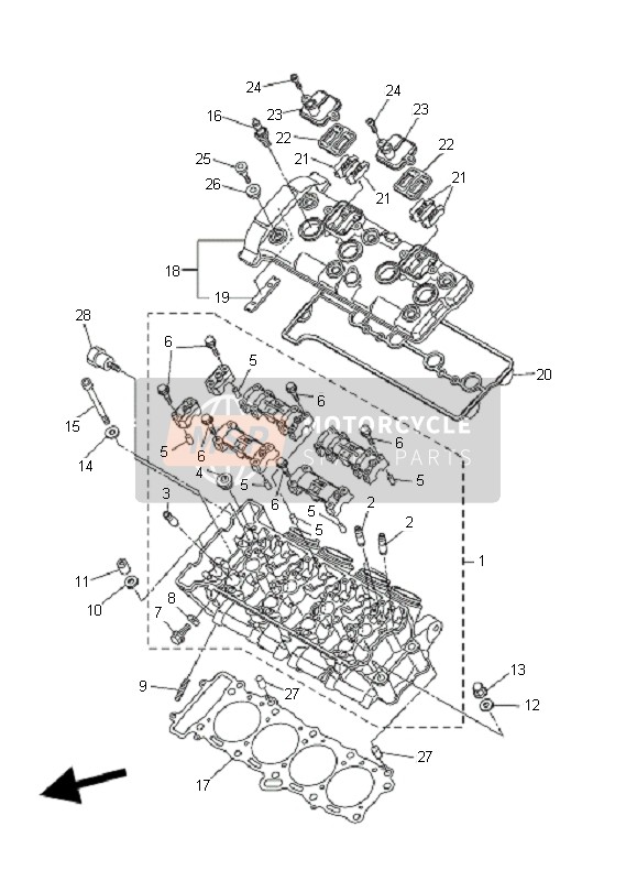 Yamaha FZ1-N FAZER 2006 Cylinder Head for a 2006 Yamaha FZ1-N FAZER