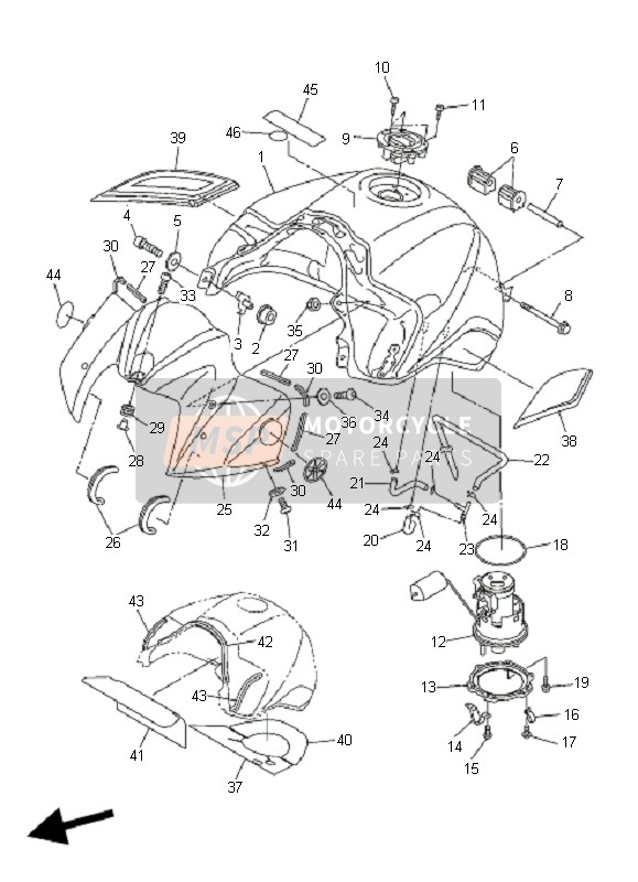 2D1WK24101P1, Fuel Tank Comp., Yamaha, 0