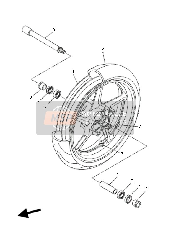 Yamaha FZ1-N FAZER 2006 Ruota anteriore per un 2006 Yamaha FZ1-N FAZER