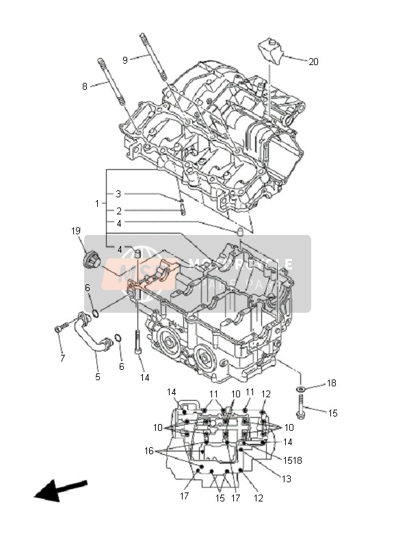 Yamaha FZ1-S FAZER 2006 Crankcase for a 2006 Yamaha FZ1-S FAZER