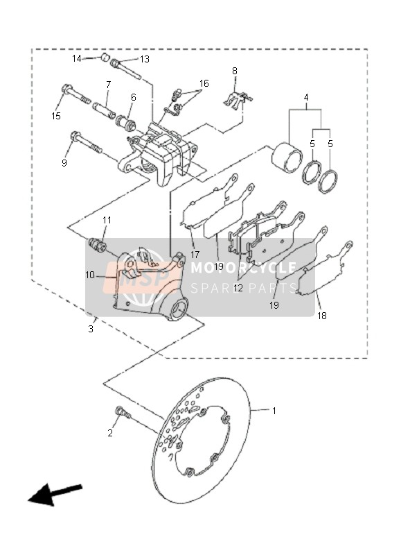 Yamaha FZ1-S FAZER 2006 BREMSSATTEL HINTEN für ein 2006 Yamaha FZ1-S FAZER