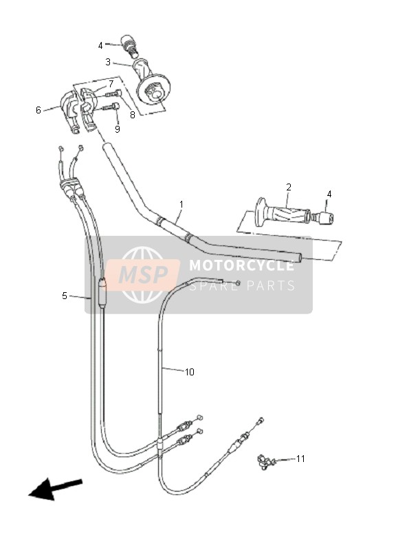 Yamaha FZ1-S FAZER 2006 Stuurhandvat & Kabel voor een 2006 Yamaha FZ1-S FAZER