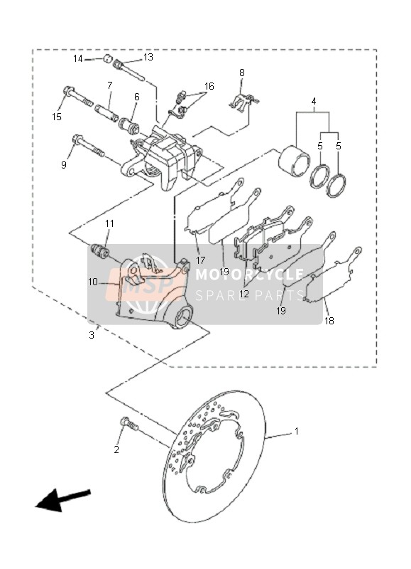 Yamaha FZ6-N FAZER 2006 BREMSSATTEL HINTEN für ein 2006 Yamaha FZ6-N FAZER