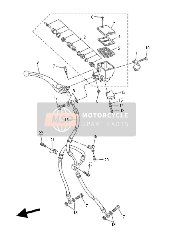 Yamaha FZ6-N FAZER 2006 Maître-cylindre avant pour un 2006 Yamaha FZ6-N FAZER