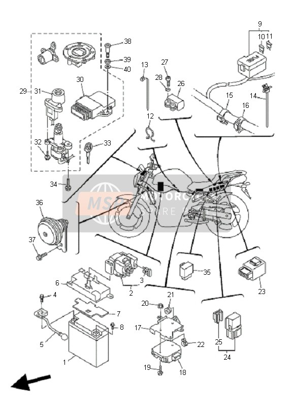 Yamaha FZ6-N FAZER 2006 Eléctrico 2 para un 2006 Yamaha FZ6-N FAZER